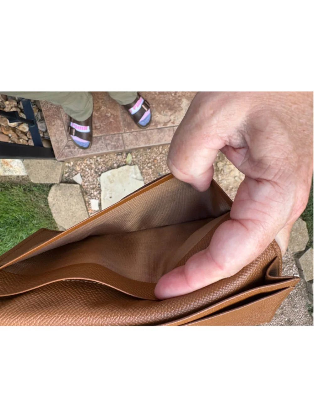 Bvlgari Tan Embossed leather Long Wallet